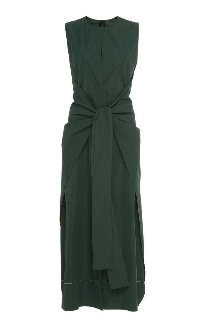Narciso Rodriguez Tie-front Cotton-poplin Dress