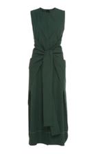 Narciso Rodriguez Tie-front Cotton-poplin Dress