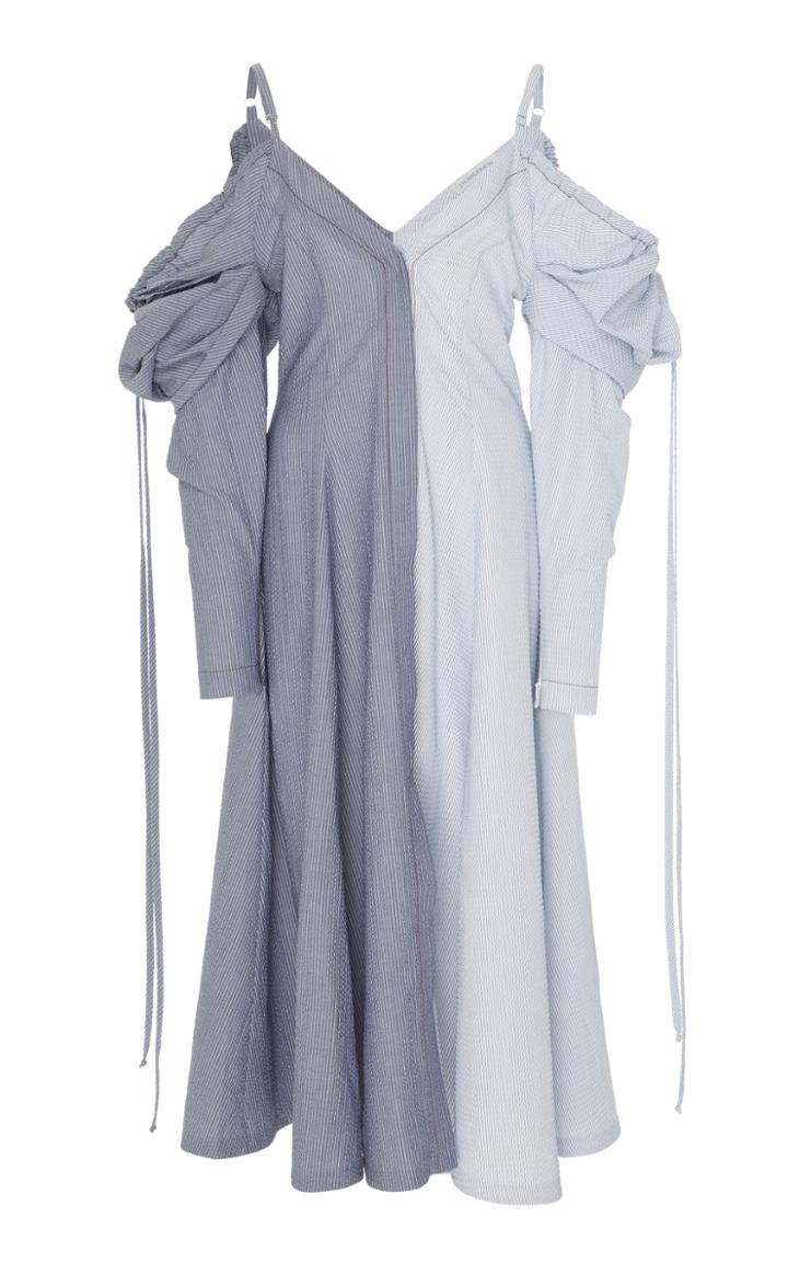 Jw Anderson Patchwork Off-the-shoulder Dress