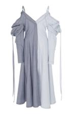 Jw Anderson Patchwork Off-the-shoulder Dress