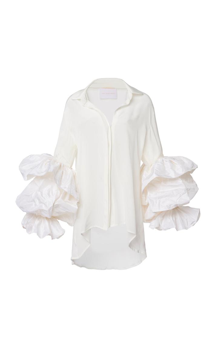 Leal Daccarett Ila Ruffled Silk-crepe De Chine Top