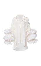 Leal Daccarett Ila Ruffled Silk-crepe De Chine Top