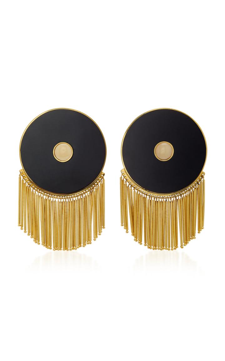 Monica Sordo Lluvia Gold-plated Onyx Earrings