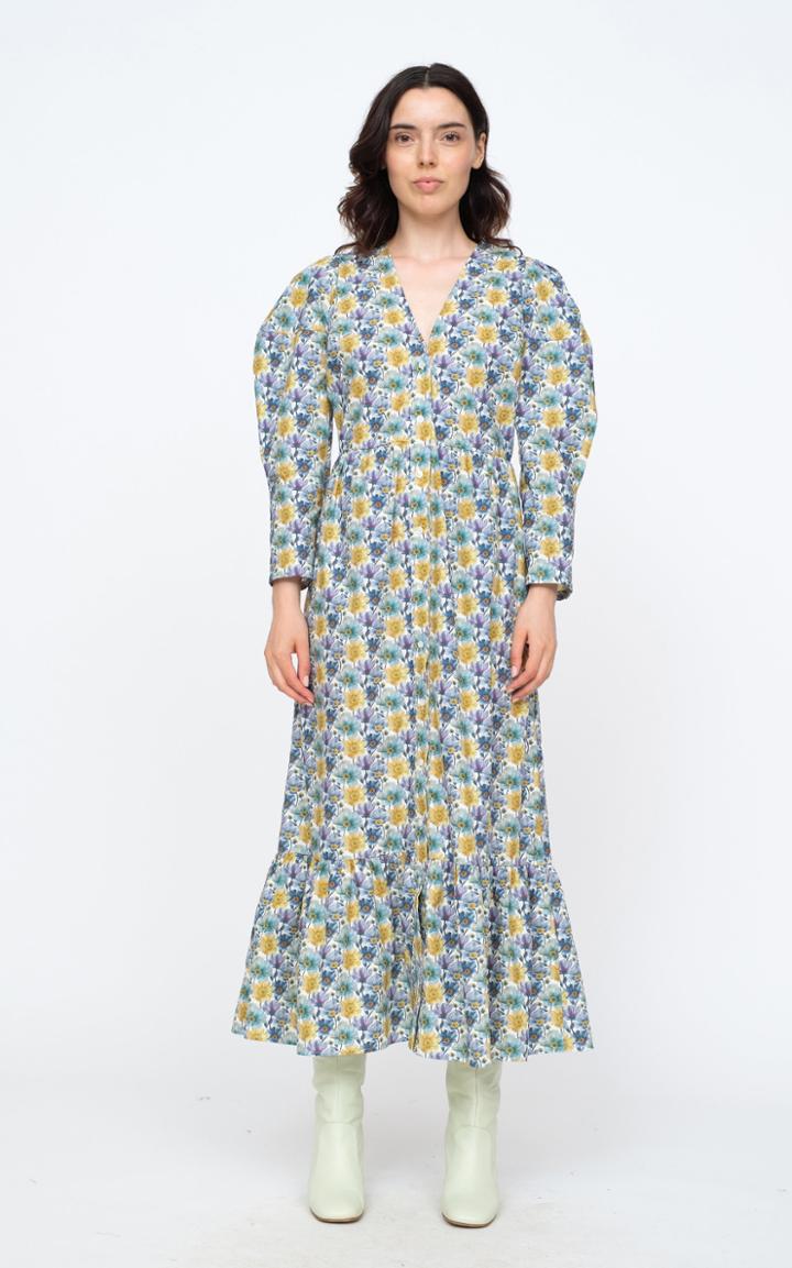 Moda Operandi Sea Leslie Puff-sleeve Liberty-print Cotton Midi Dress