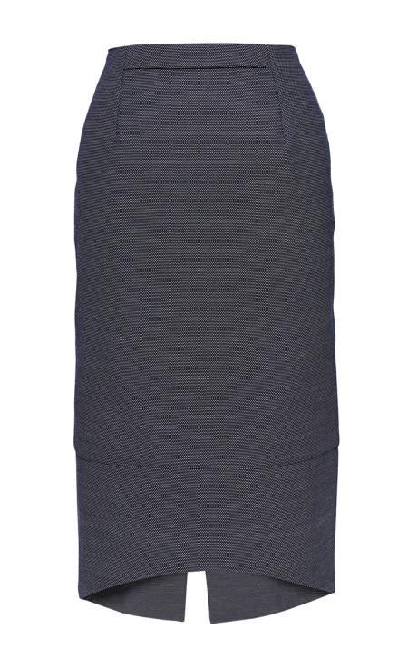 Perret Schaad  Gunther Pencil Skirt In Blue Pique Blue Pique