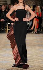 Christian Siriano Metallic Copper Sidewinder Gown