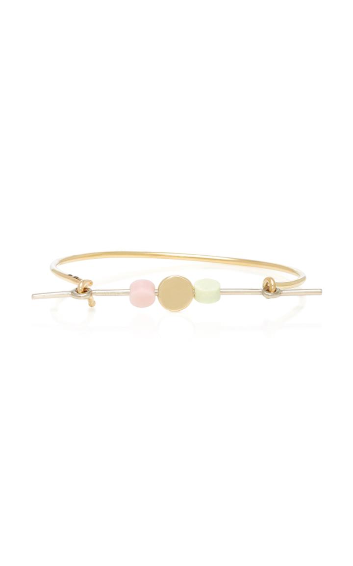 Pili Restrepo Suno 10k Yellow And White Gold Lemon Chrysoprase And Pink Opal Bracelet