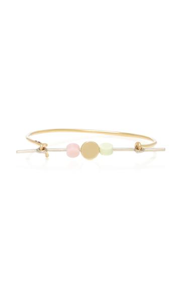 Pili Restrepo Suno 10k Yellow And White Gold Lemon Chrysoprase And Pink Opal Bracelet