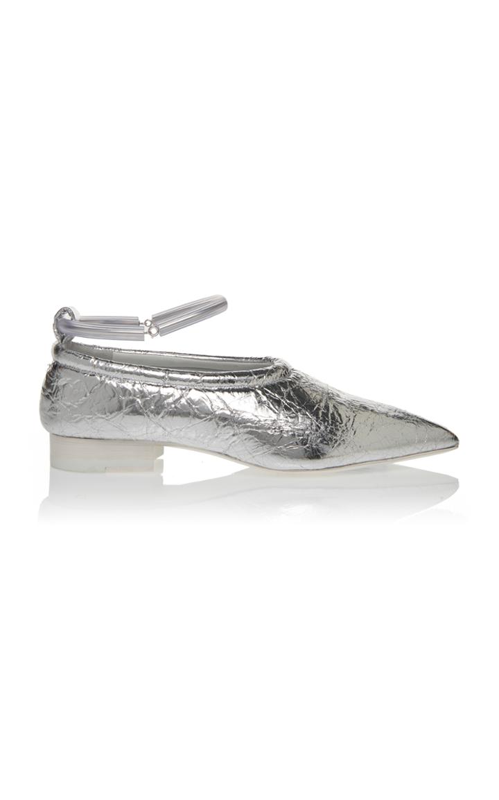Jil Sander Metallic Leather Flat