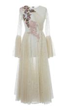 Hussein Bazaza Pleated Silk Midi Dress