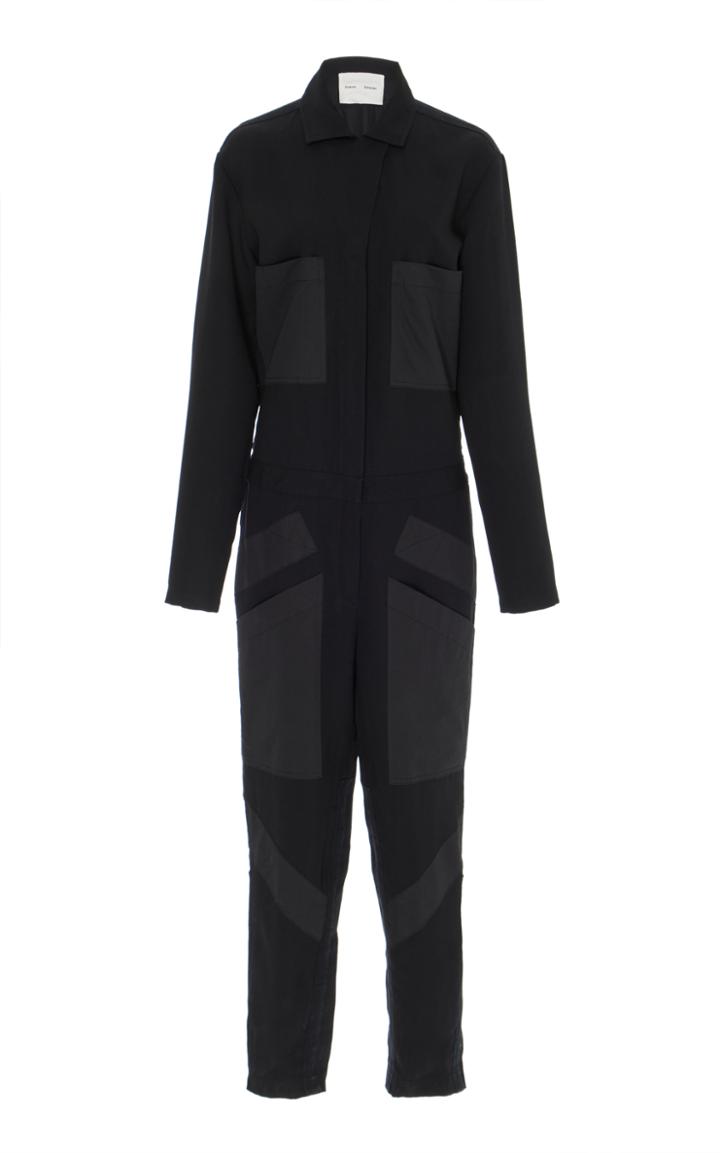 Proenza Schouler Pswl Viscose Crepe Seamed Jumpsuit