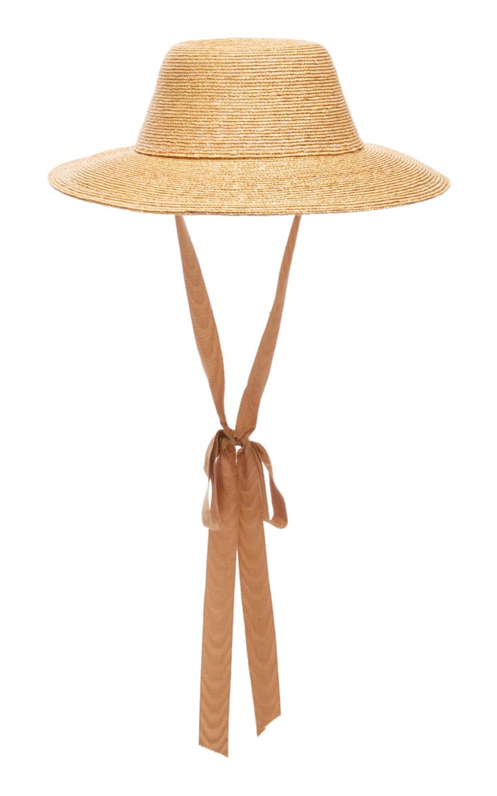 Gigi Burris Aloha Grosgrain-trimmed Straw Hat