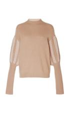 Jonathan Simkhai Wool Tassel Knit Puff-sleeve Sweater