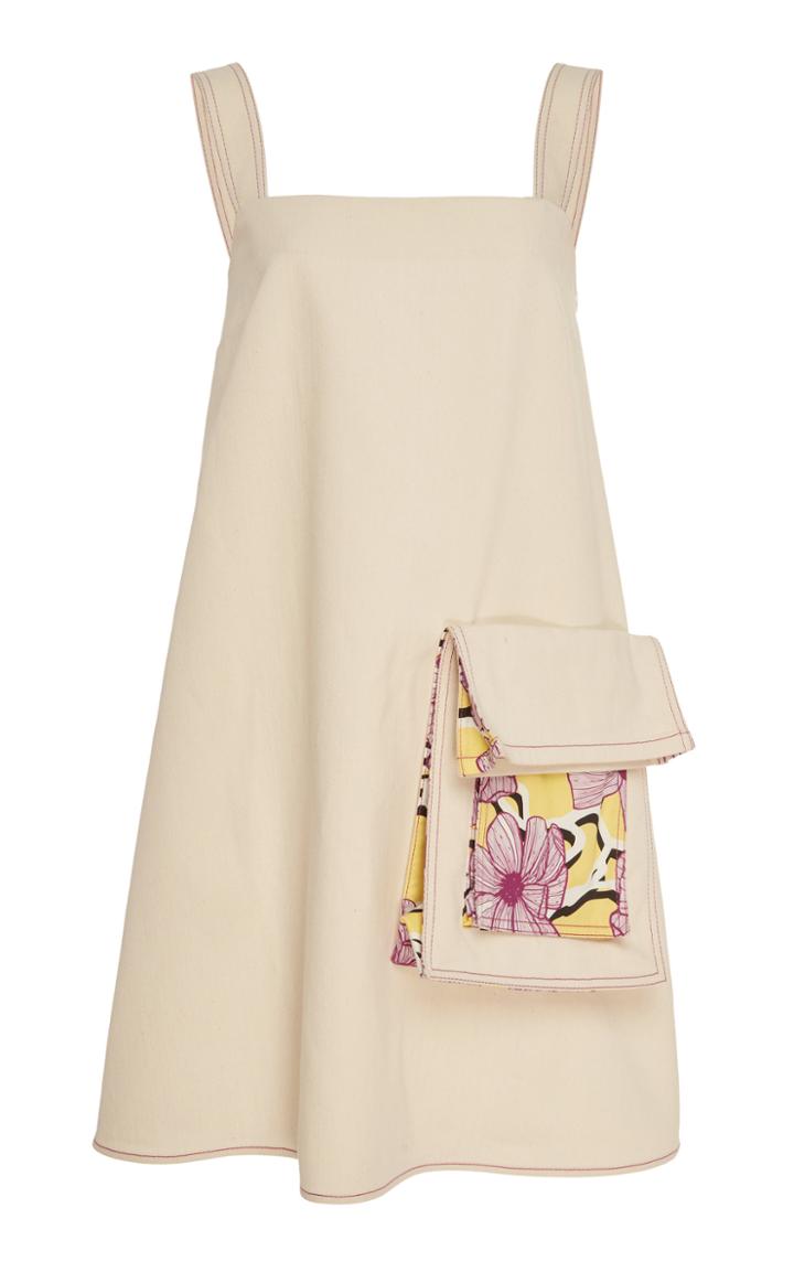 Claudia Li Patched Envelope Sleeveless Mini Dress