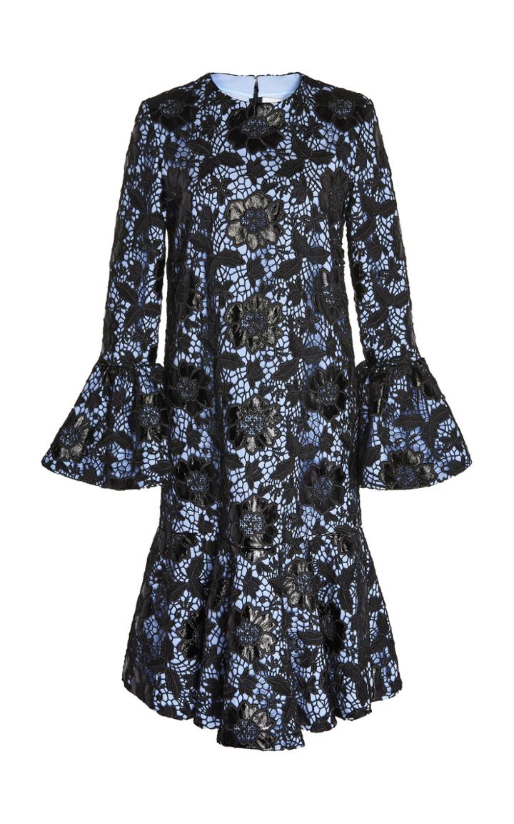 Huishan Zhang Jocelyn Flared Sleeve Lace Dress