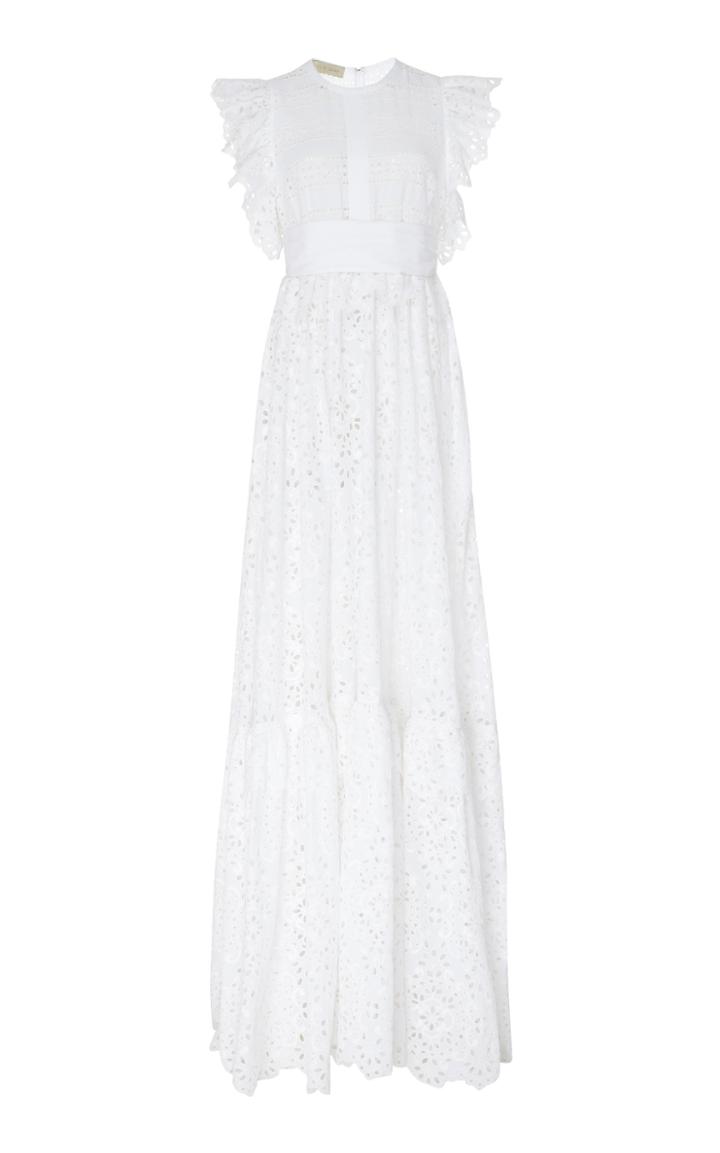 Elie Saab Ruffled Lace Dress