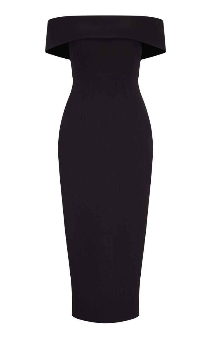 Safiyaa Orita Fitted Heavy Crepe Midi Dress