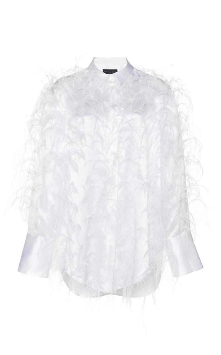 Moda Operandi Michael Lo Sordo Feathered Silk Shirt