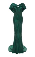 Zac Posen Stripe Satin Crepe Gown