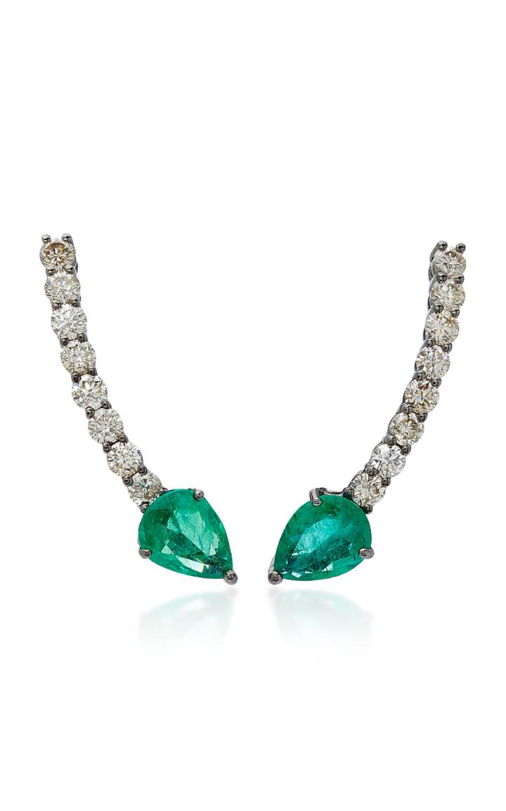 Jack Vartanian Voyeur Emerald Comet Earrings