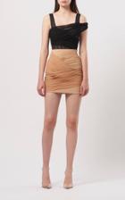 Moda Operandi David Koma Draped Mesh And Crepe Mini Skirt