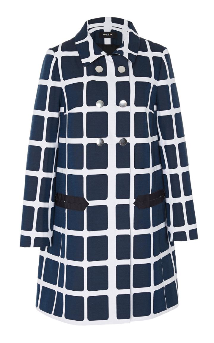 Paule Ka Mosaic Check Cotton-blend Coat