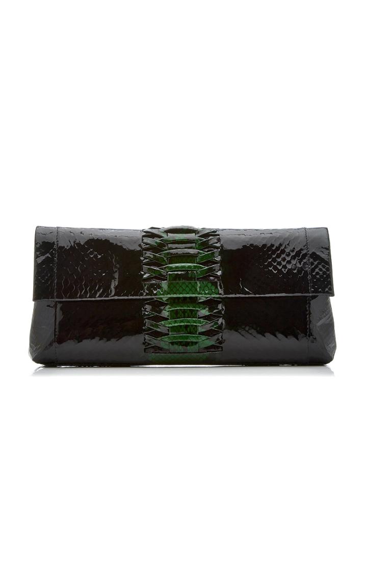 Moda Operandi Nancy Gonzalez Woven Gotham Python Clutch