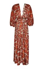 Retrofte Lila Animal Print Crepe De Chine Maxi Dress