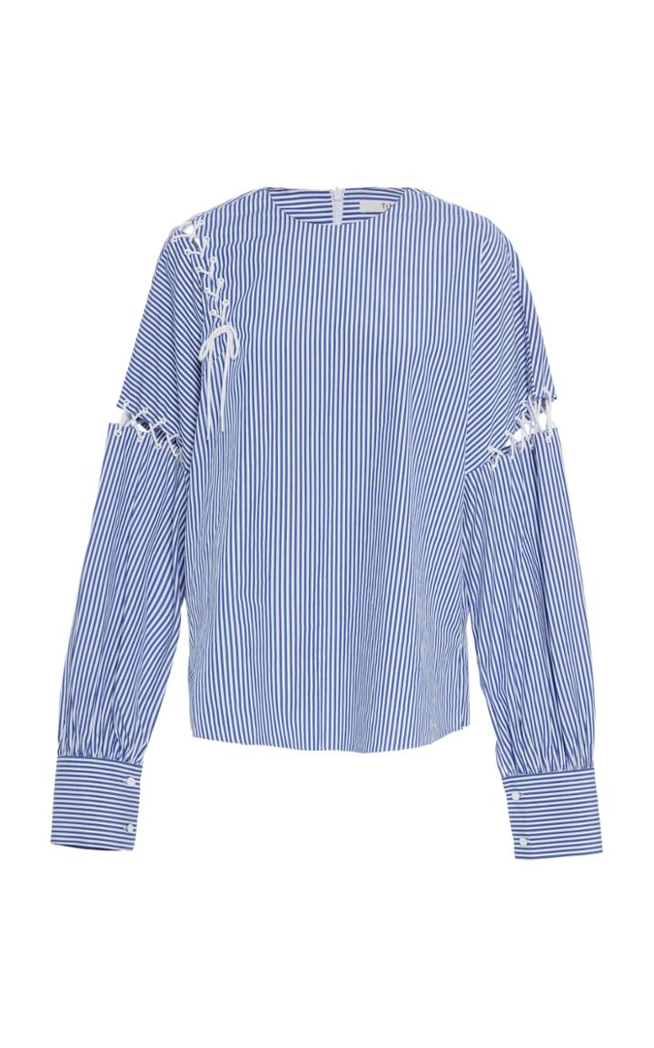 Tibi Shirred Lace Up Shirt