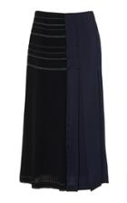 Cdric Charlier Bi-colored Satin Midi Skirt