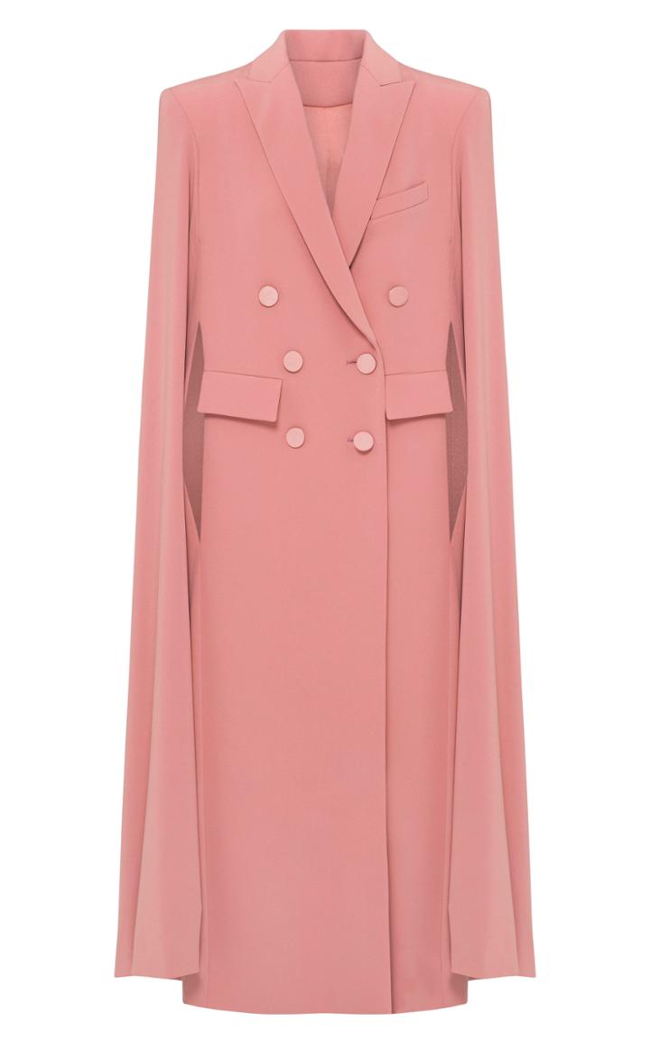 Moda Operandi Alex Perry Marden Satin Crepe Double-breasted Cape Coat