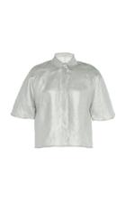 White Story Operato Linen Cropped Day Shirt