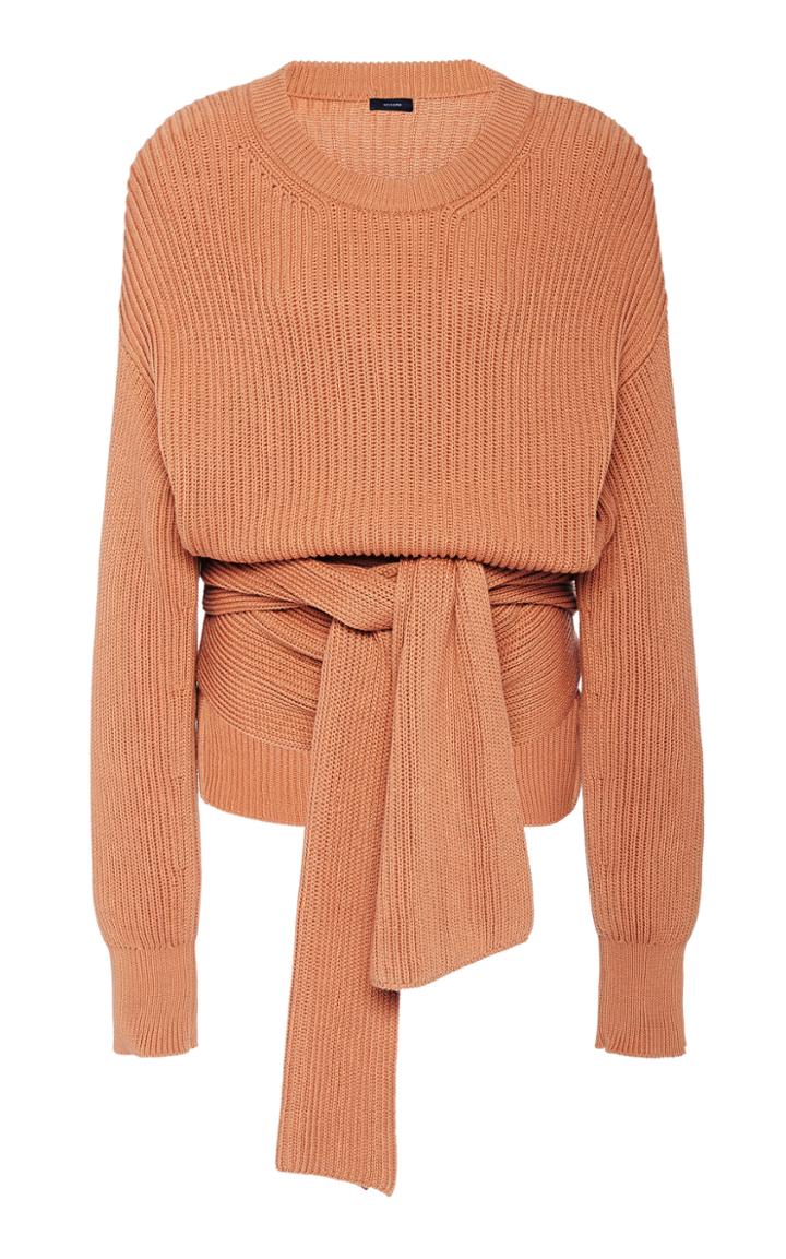 Joseph Cote Anglaise Tie-detail Ribbed Wool Sweater