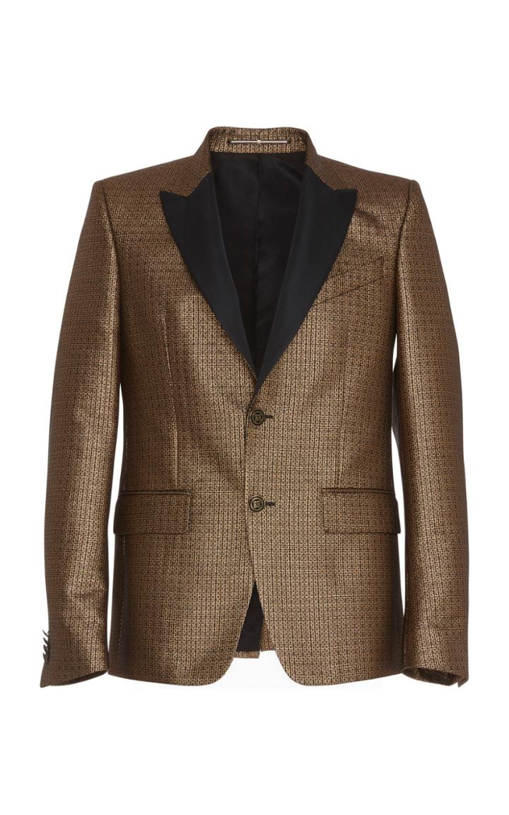 Givenchy Metallic Logo Satin Blazer