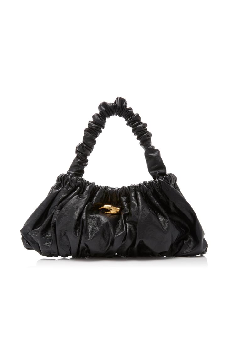 Marargent Pierre Ruched Leather Top Handle Bag