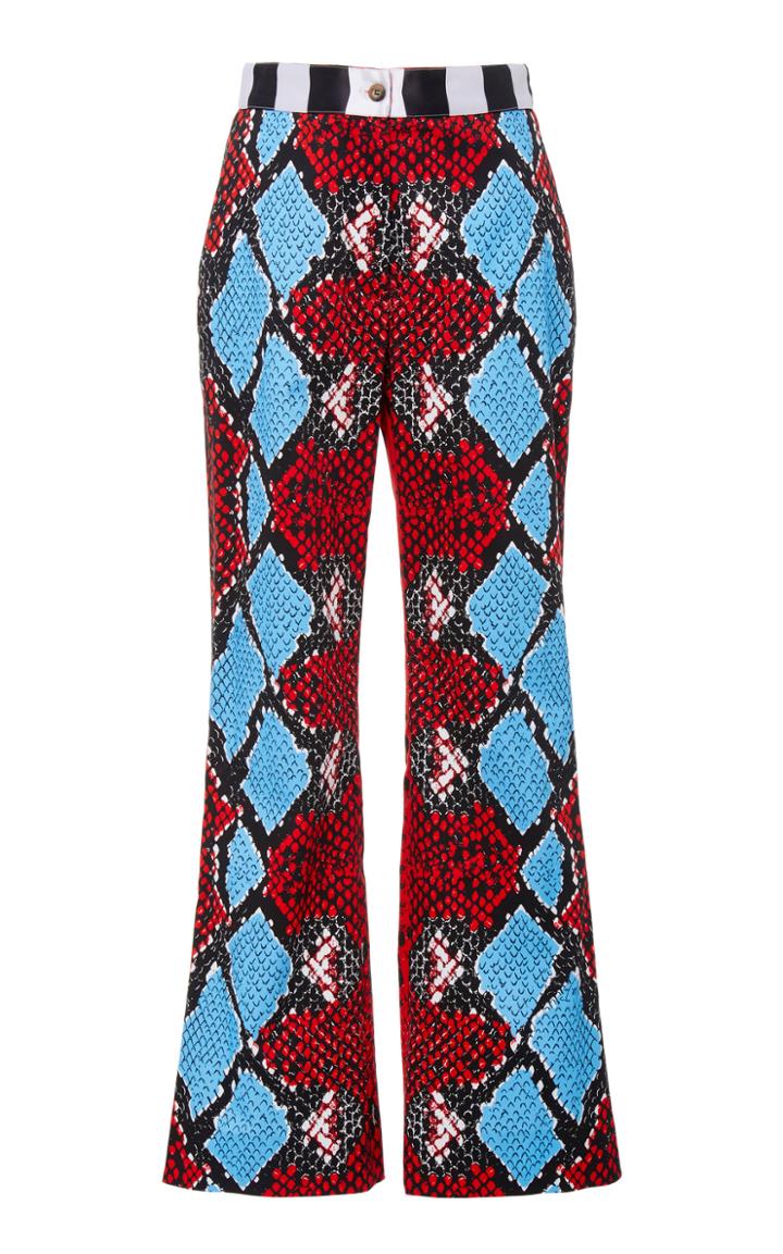 Stella Jean Flared Snake Pants