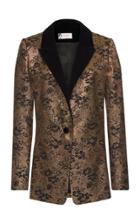Lanvin Gold Cloque Tuxedo Dress