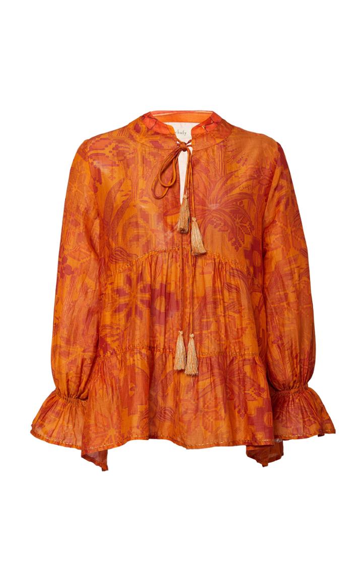 Moda Operandi Chufy Arequipa Printed Cotton-blend Blouse Size: S