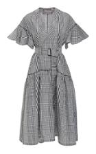Lela Rose Flutter Sleeve V-neck Dress