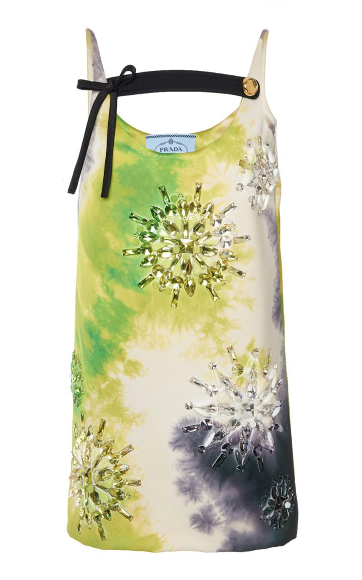 Prada Embellished Poplin Mini Dress