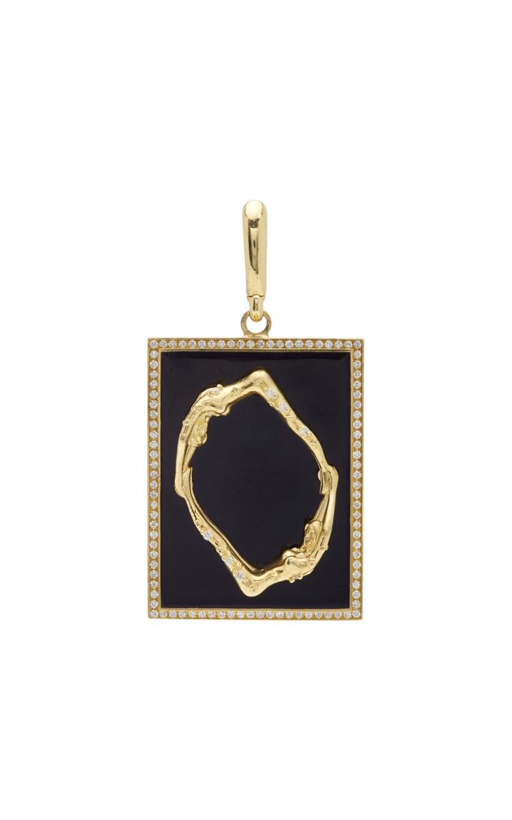 Moda Operandi Jenna Blake 18k Gold Black Enamel Alphabet Charm