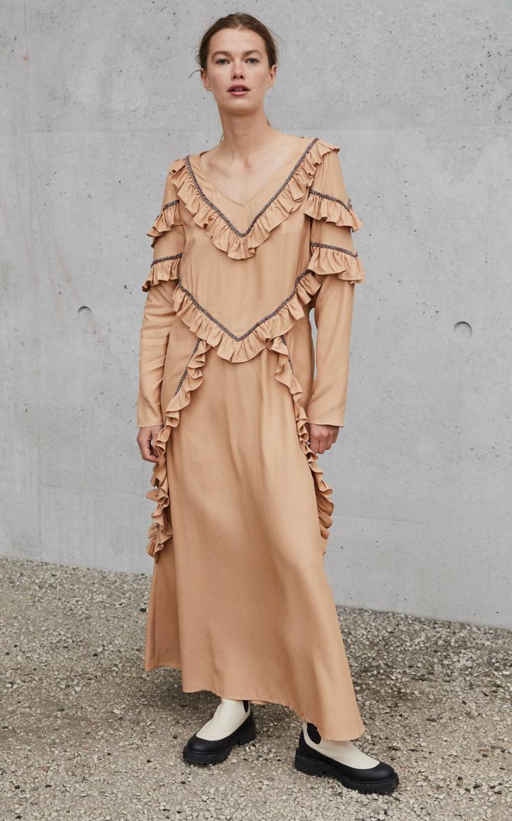 Moda Operandi By Malene Birger Iolu Embellished Ruffled Twill Maxi Dress
