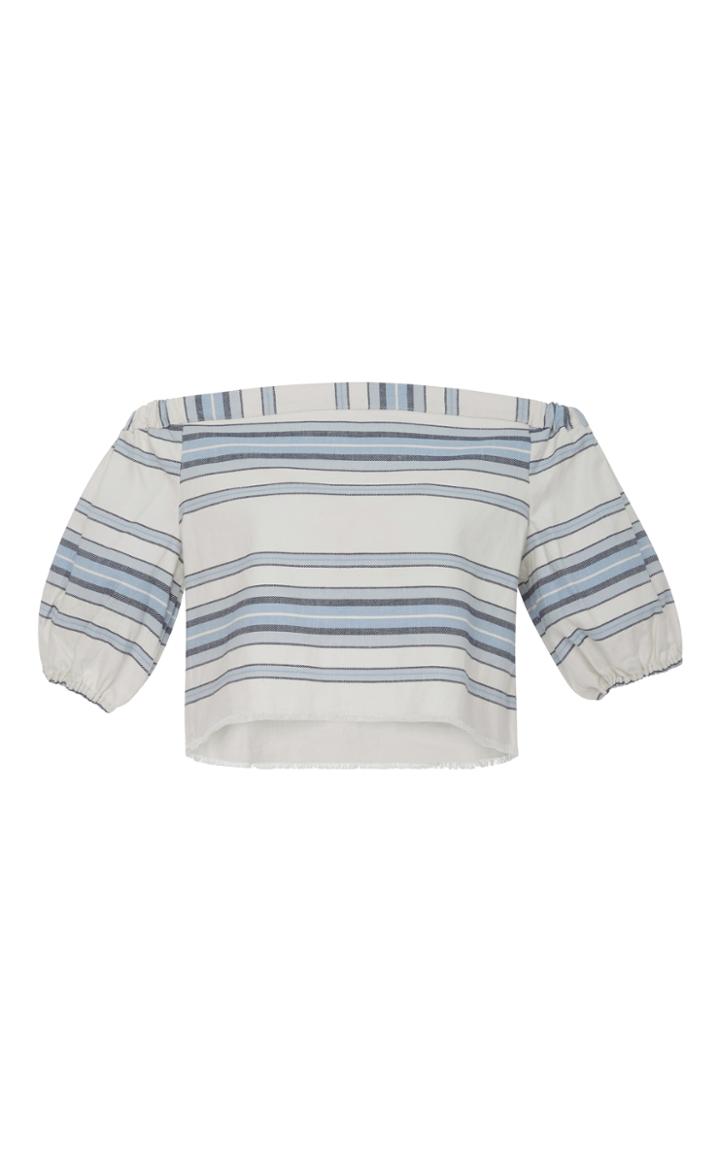Lemlem Halima Striped Off The Shoulder Crop Top
