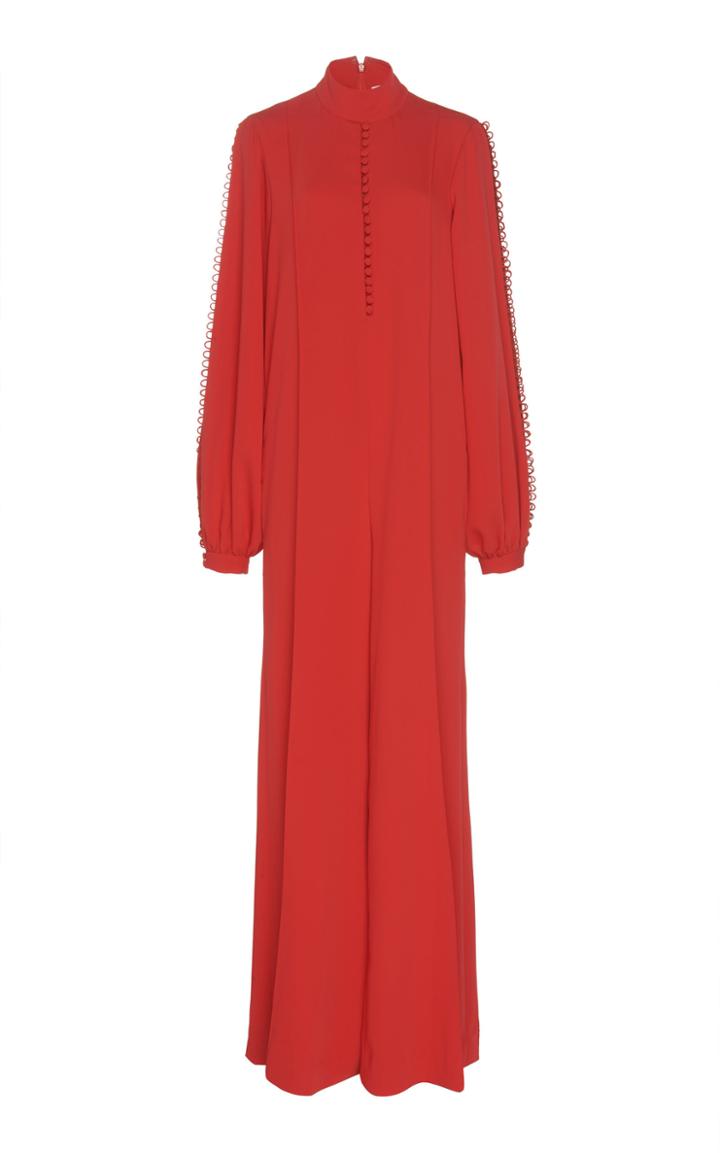 Costarellos High-neck Crepe Jumpsuit