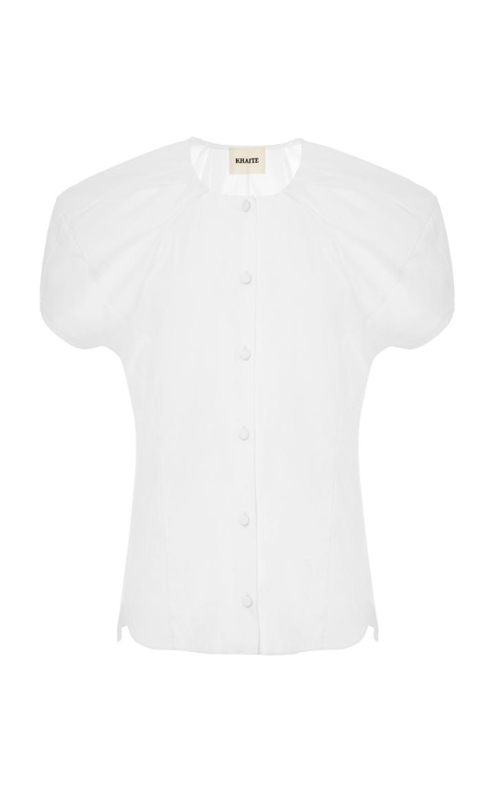 Khaite Tanya Cotton Poplin Top
