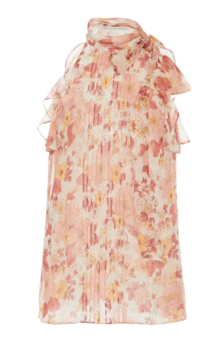 Veronica Beard Dali Floral-printed Silk Top