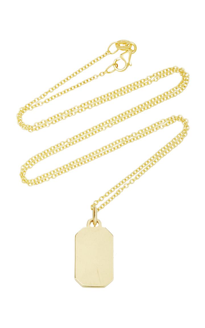 Moda Operandi Lizzie Mandler Gold Name Tag Necklace