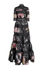 Moda Operandi Costarellos Liliana Lace-trimmed Printed Silk Organza Tiered Gown