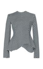 A.w.a.k.e. Mode Gingham Cotton-blend Peplum Top