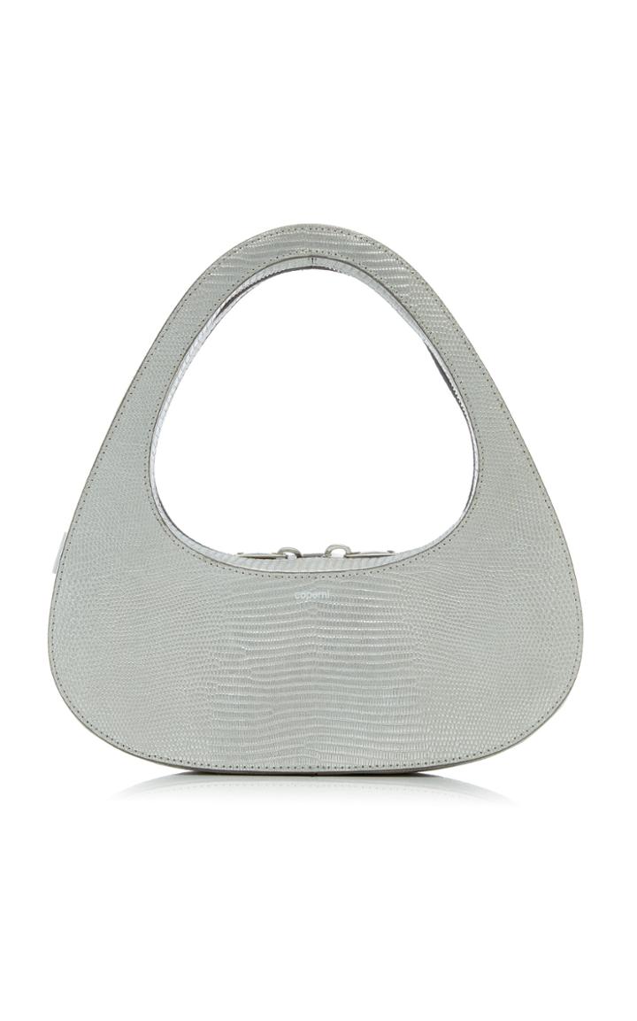 Coperni Swipe Lizard-effect Leather Baguette Bag